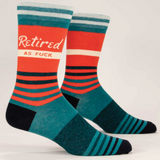 Blue Q Men's Crew Socks - Retired As Fuck