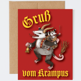 Krampus Opossum Holiday Card