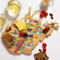 West Virginia Shaped Bamboo Cutting + Serving Board With Full Color Artwork