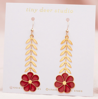 Translucent Leafy Flower Earrings