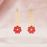 Translucent Leafy Flower Earrings