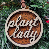 Layered Wood Ornament - Plant Lady