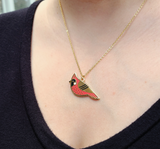 Enamel Cardinal Necklace