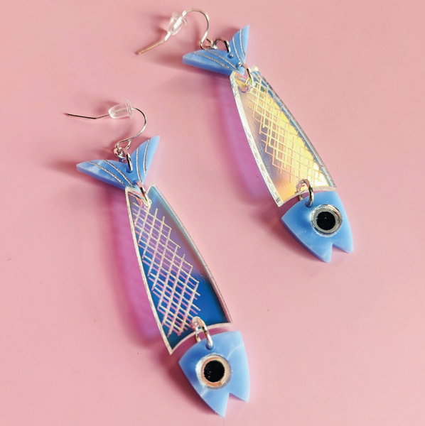 Iridescent Fish Earrings