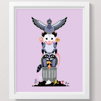 Trash Animals Totem Print