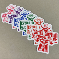 Crying Shitting Throwing Up Cowboy Sticker