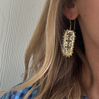 Gladys Stamped Brass Earrings