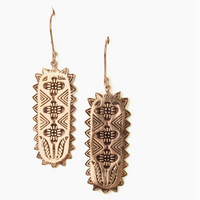 Gladys Stamped Brass Earrings