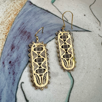 Gladys Stamped Brass Earrings