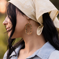 Olivia Stamped Brass Earrings