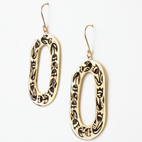 Olivia Stamped Brass Earrings