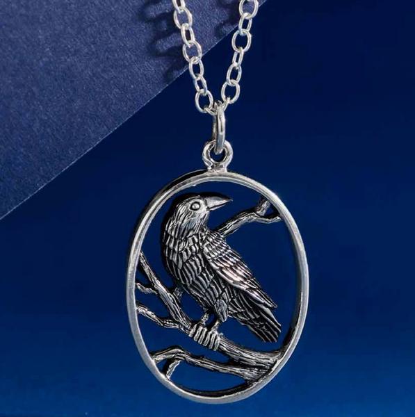 Sterling Silver Raven Necklace