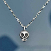 Sterling Silver Tiny Skull Necklace