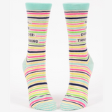 Blue Q Women's Crew Socks - Shhh...I'm Overthinking