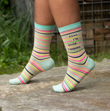 Blue Q Women's Crew Socks - Shhh...I'm Overthinking