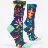 Blue Q Women's Crew Socks - Delicate Fucking Flower