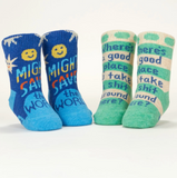 Blue Q Baby Socks - Might Save The World / Take A Shit