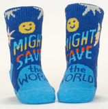 Blue Q Baby Socks - Might Save The World / Take A Shit