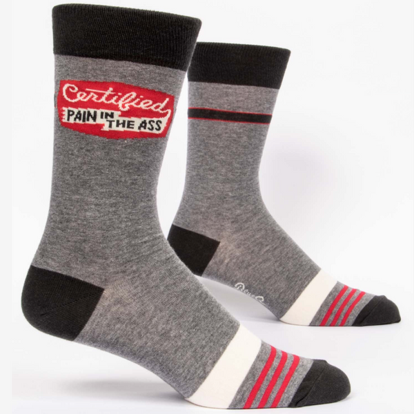 Blue Q Men's Crew Socks - Certified Pain In The Ass