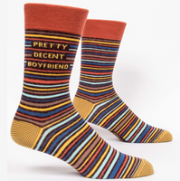 Blue Q Men's Crew Socks - Pretty Decent Boyfriend