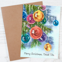 Tinsel Tits Merry Christmas Card