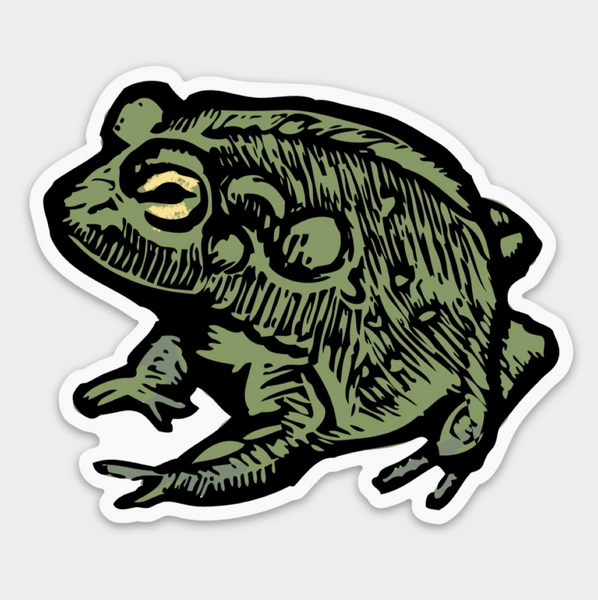 Toad Linocut Sticker