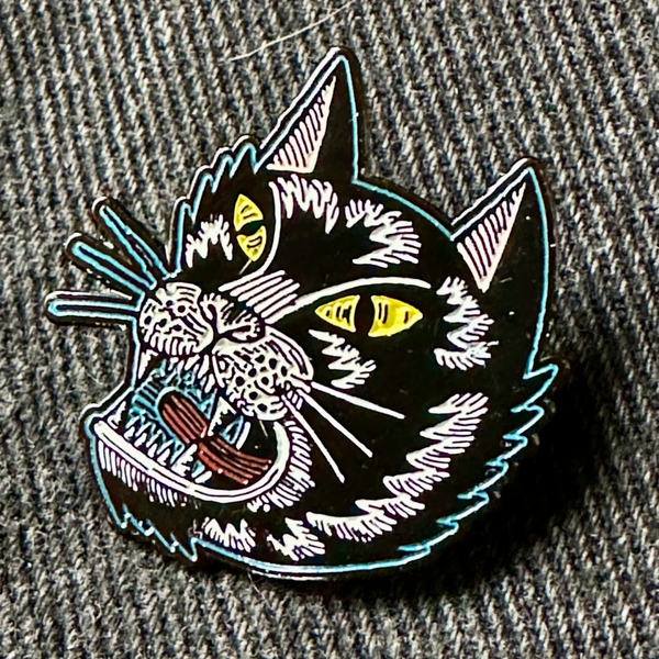 Feisty Feral Cat Enamel Pin