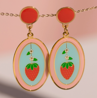 Strawberry Oval Earrings