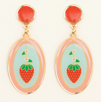 Strawberry Oval Earrings