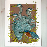 A Siege Of Herons Archival Print