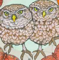 Owl Sisters Archival Print