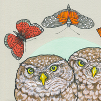 Owl Sisters Archival Print