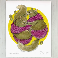 Cozy Squirrels Archival Print