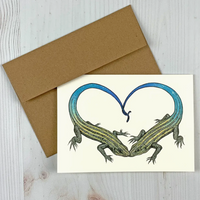 Skink Hearts Notecard Art Print