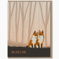 Foxes Rare Love Valentine Card