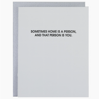 Home Is A Person Letterpress Card