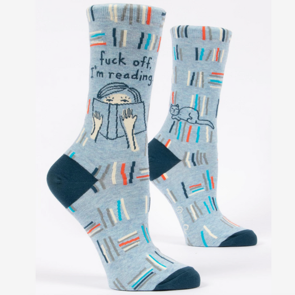 Blue Q Women's Crew Socks - Fuck Off I'm Reading