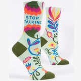 Blue Q Women's Crew Socks - Stop Talking