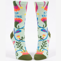 Blue Q Women's Crew Socks - Stop Talking