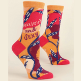 Blue Q Women's Crew Socks - Anxious And Sexy