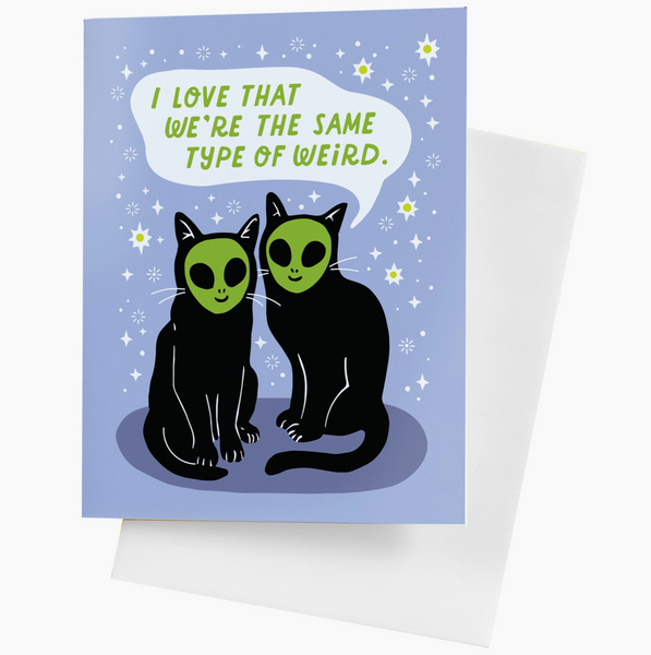 Alien Cat Friends Card