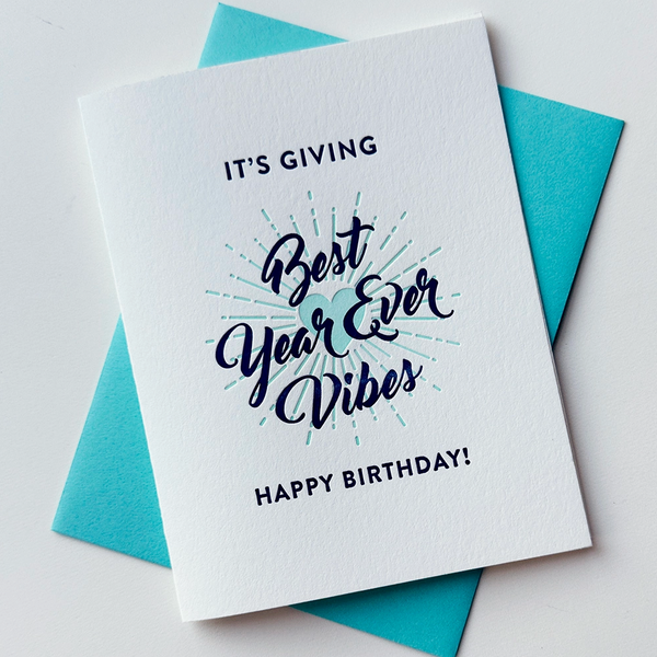 Best Year Ever Letterpress Birthday Card