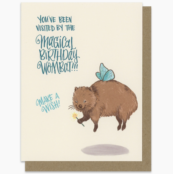 Magical Wombat Birthday Card