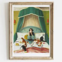 Mademoiselle Mink Breakfasts In Bed Art Print