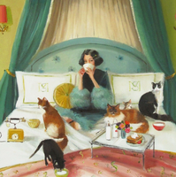 Mademoiselle Mink Breakfasts In Bed Art Print