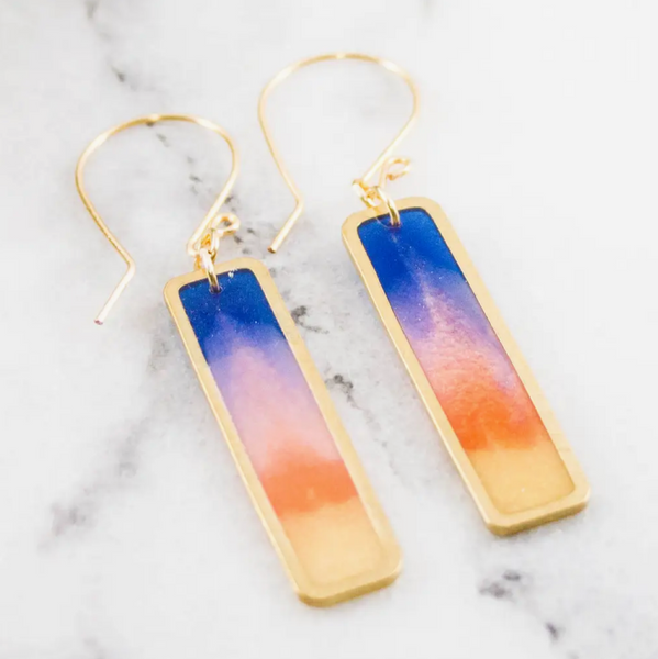 Petite Sunset Rectangle Earrings