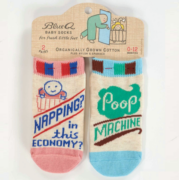 Blue Q Baby Socks - Napping / Poop Machine