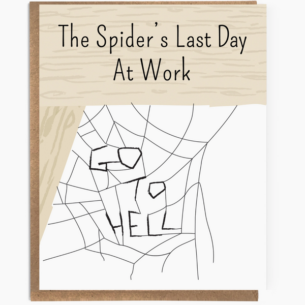 Spider's Last Day Retirement Card