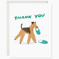 Dog Slippers Thank You Card