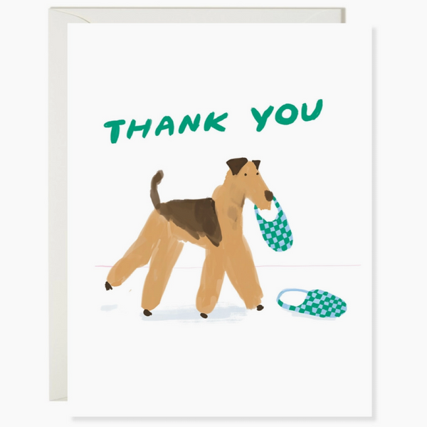 Dog Slippers Thank You Card